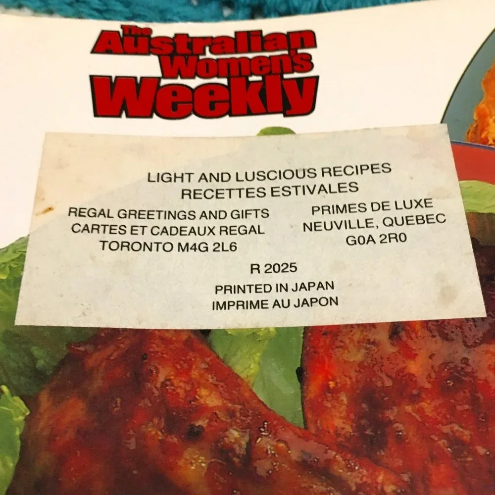 Vintage 1987 AWW Light & Luscious Summertime Cookbook Pamela Clark - Picture 10 of 11